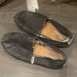 Tom’s Slip ons Sparkly Black