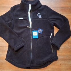 Women's Size Large Black Fleece Colorado Rockies Columbia New Tags Full Zip