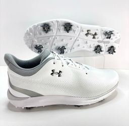 Men’s Size 12 -Under Armour Drive Fade SL Golf Shoes White HOVR (contact info removed)-101