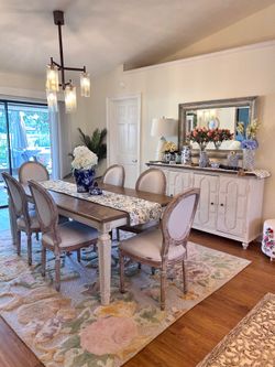 Ashley dinning set for 6 with cabinet