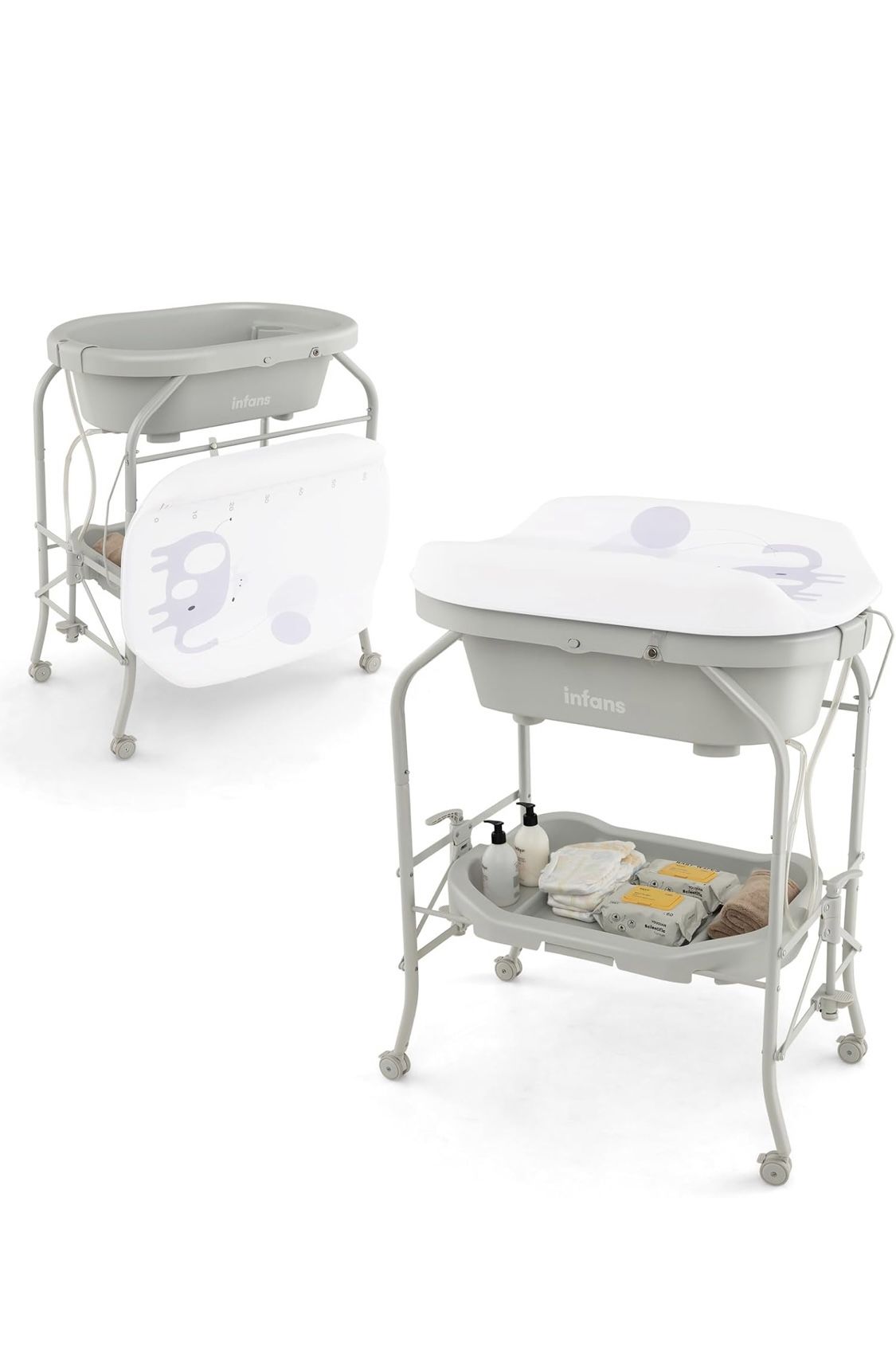 2 in 1 Baby Changing Table with Bathtub