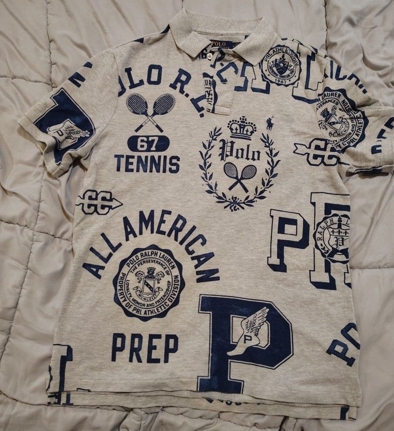 Ralph Lauren Polo Mesh Graphic Shirt Size Medium Classic Fit