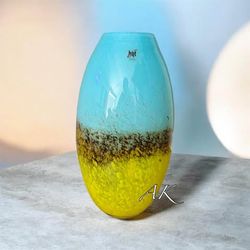 hqt Handblown Glass Decorative Vase 15” Tall