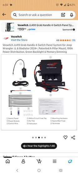 Voswitch Auxiliary Controller Jeep Wrangler and Gladiator