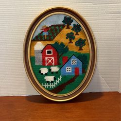 Cross, Stitch, Farm Scene, Embroidery Artwork B13