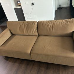 Milan Brown Velvet Couch