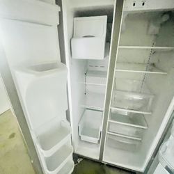 Frigidaire Double Door Crome Refrigerator With Water And Ice Maker 