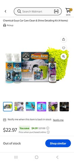 New Chemical Guys Car Care Clean & Shine Detailing Kit (4 Items) $20