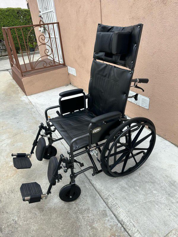22 Inches Wide Wheelchair In Perfect Condition Easy To Fold It Reclines And Legs Extend Heavy Duty 