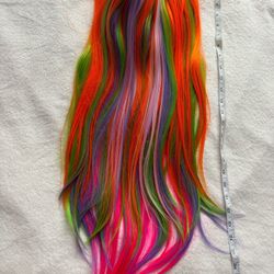✨ HIGH QUALITY SYNTHETIC HAIR PRIDE WIG WITH BANGS  30 INCHES NEON EXTRA LONG ✨
