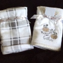 (2) 2pk Harvest Pumpkin Hand Towel Sets NEW