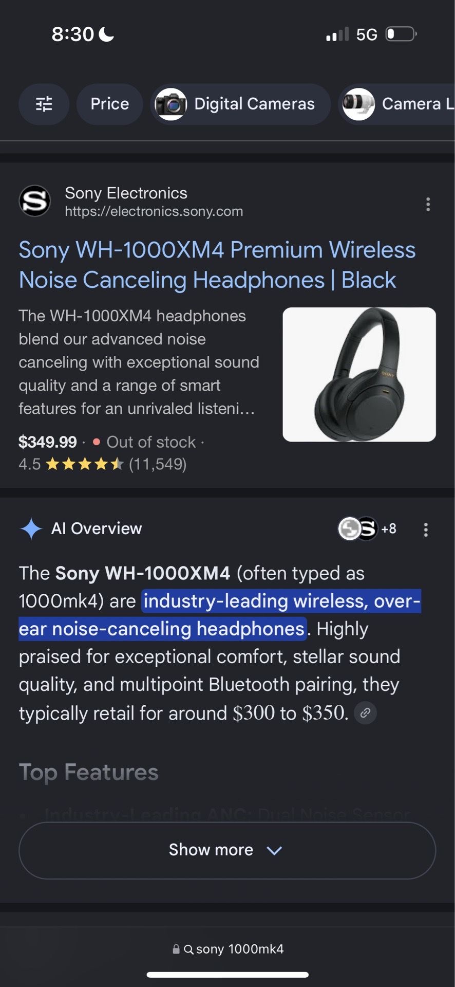 Sony WH-1000XM4 headphones