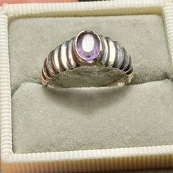Gorgeous 🔥 !! Vintage amethyst and silver ring by designer Sunstone Imports ! size 6.5