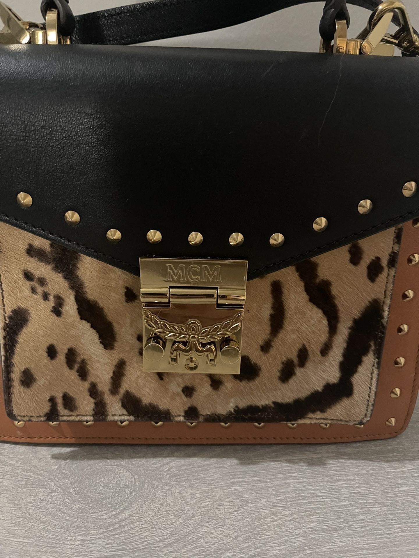 MCM Patricia Leopard Small Satchel, Regular Price: $1195