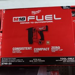 Milwaukee New 18ga Brad Nailer Fuel 