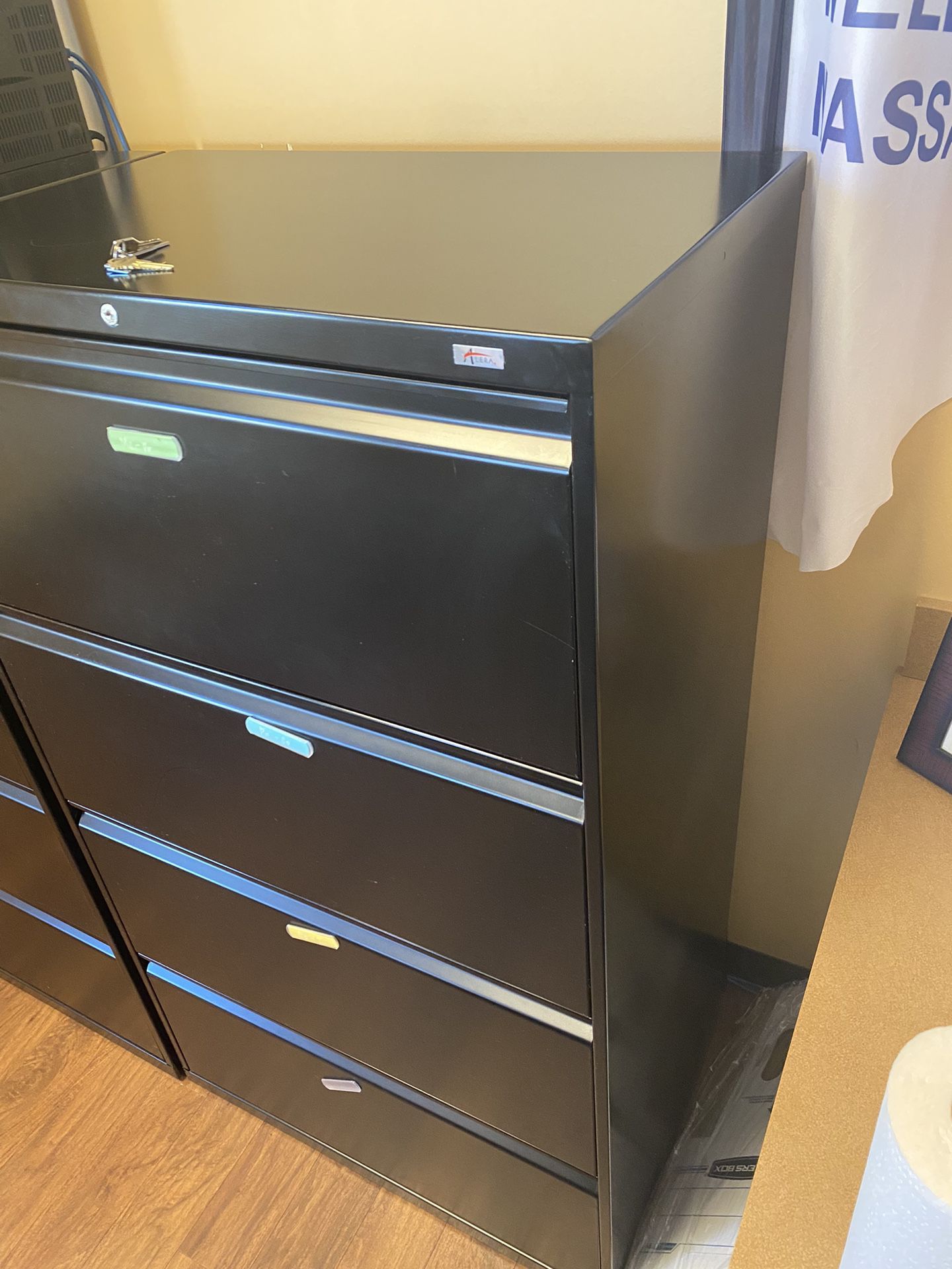 2 Large Black Alera File Cabinets