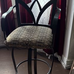 Five metal barstools