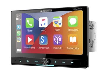 Soundstream vRCPAA-106M10.6" 2-DIN Mechless Floating Multimedia Touchscreen Receiver Apple CarPlay Built-in w/ Siri Assistant and Android Auto Built