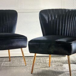  Velvet Accent Chairs Set of 2 