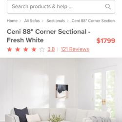 Ceni Fresh White Sectional