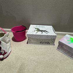 4pcs Girls basket and storages retail value $189 + tax