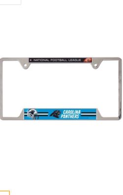 Carolina Panthers Chrome Metal License Plate Frame NFL Football New