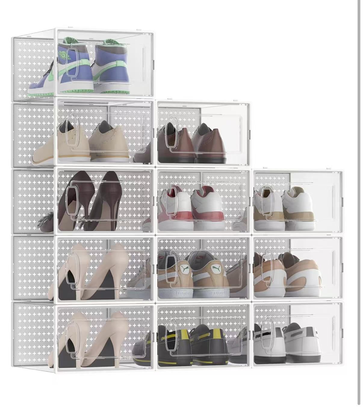 Flprorjv 12 Pack Large Shoe Box  White
