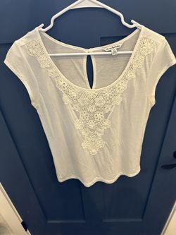 American Eagle Outfitters Cream Lace Blouse
