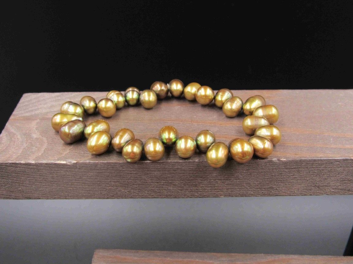 7 Inch Brown Genuine Pearls Expandable Bracelet