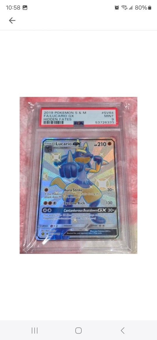 2019 Shiny LUCARIO PSA 9 POKEMON 