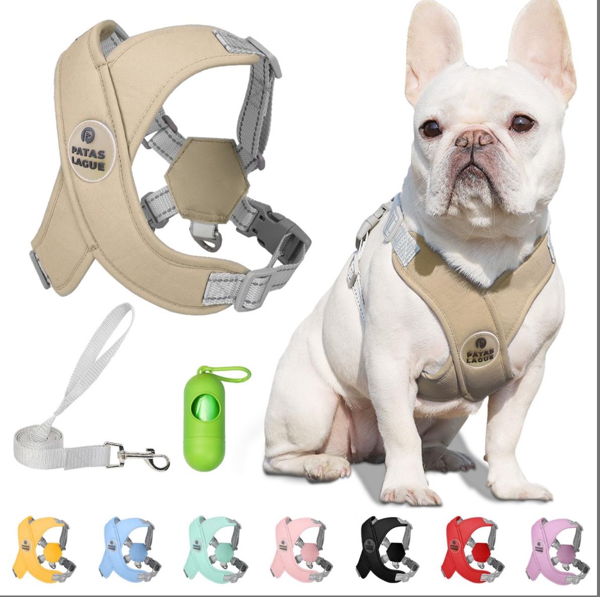 Patas Lague Dog Harness Adjustable Soft Padded Dog Vest -S