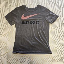 Grey Nike "Just Do It" Graphic Tee Large Men