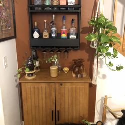 Black Wooden Bar Shelf