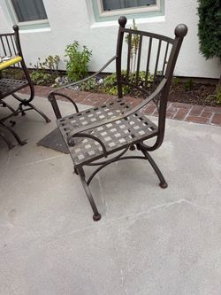 Custom made wrought iron chairs (6)