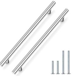 Probrico 30 Pack 10 Inch Polished Chrome Cabinet Pulls Euro T Bar Cabinet Handles, Polished Drawer Pulls Stainless Steel Cabinet Hardware, Chrome Cabi