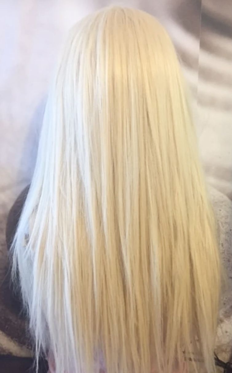 Wig Color Blonde Straight Hair Bangs Front Synthetic