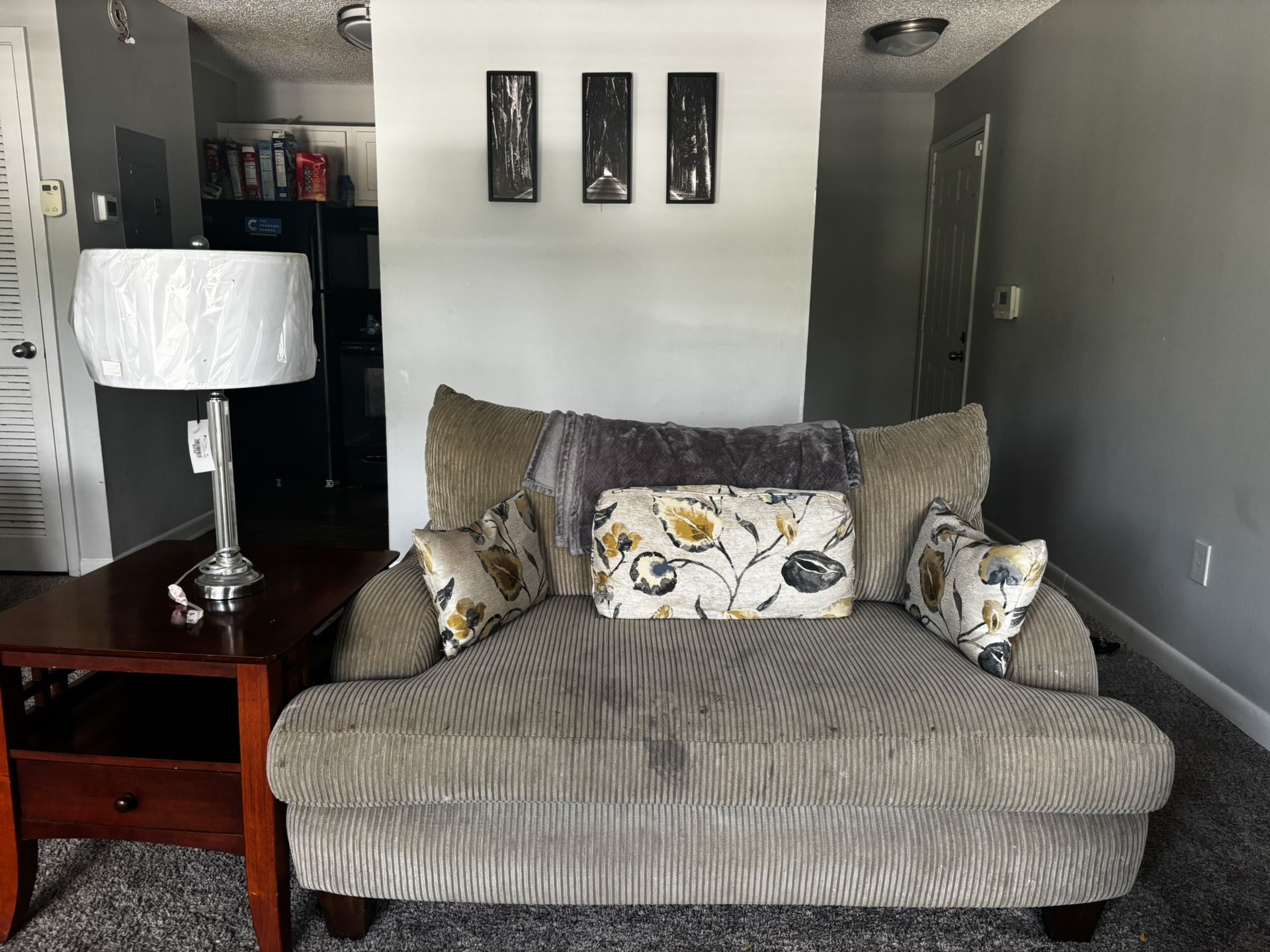 Selling Couch, Two Small Tables, & Coffee Table (Bundled)