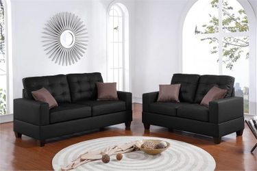 Sofa & Loveseat - Black Color
