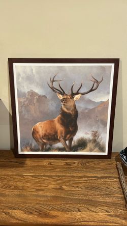 Stag plein air english print art framed