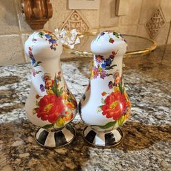 Mackenzie Childs Large Flower Market Salt And Pepper Shakers