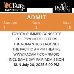 Pacific Amphitheatre: The Psychedelic Furs