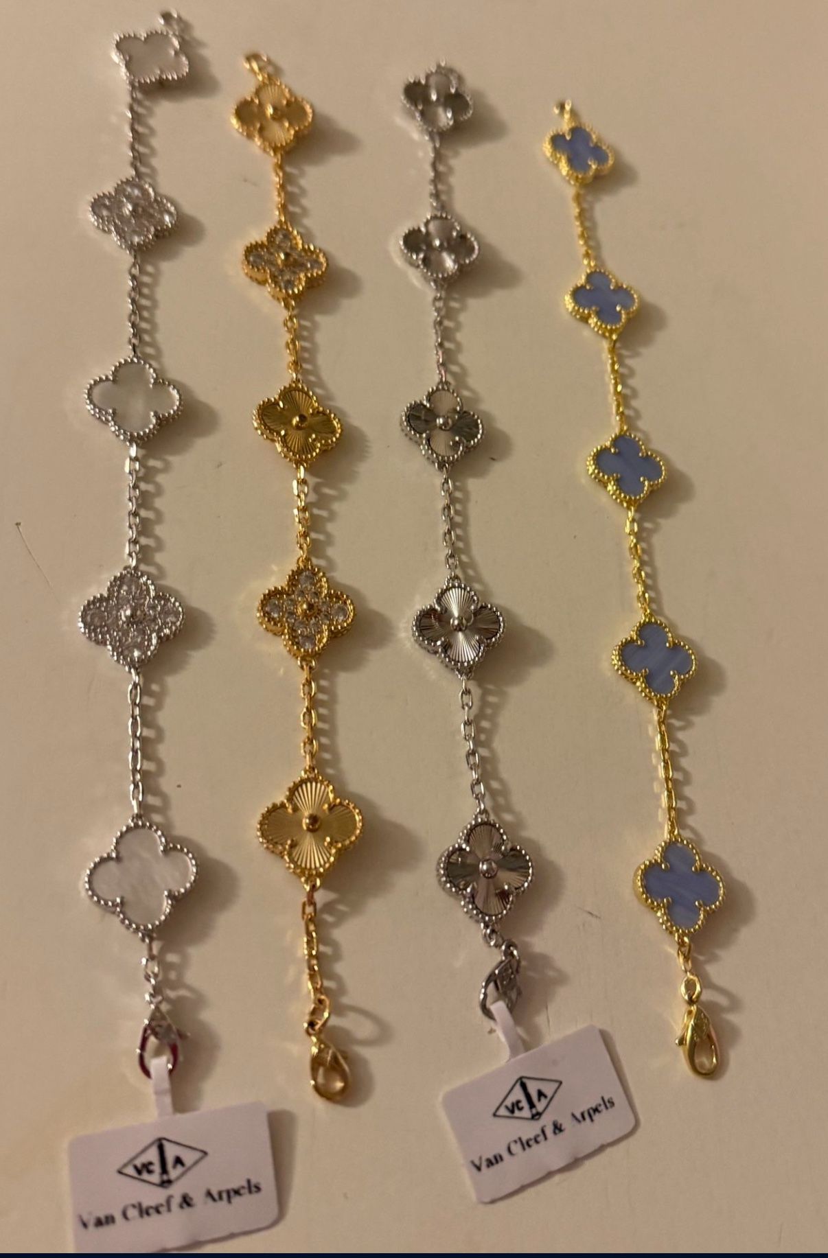 Designer Clover Bracelets, Silver, Gold