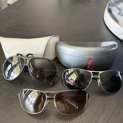 Prada, D&G and Boss sunglasses.  All 3 pairs $160