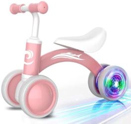 Gamfeiny Colorful Lighting Baby Balance Bike,pink