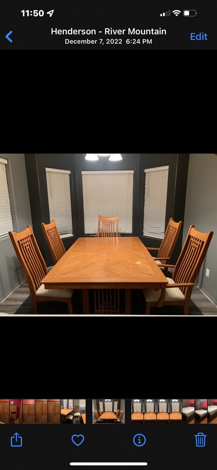 Dining table and chairs with China cabinet