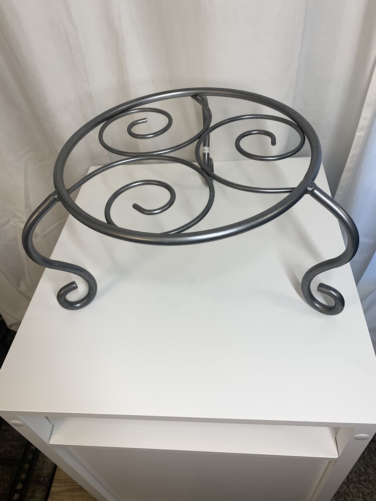 Silver Metal Plant Stand Holder