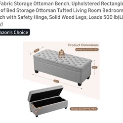Grey Storage Ottoman