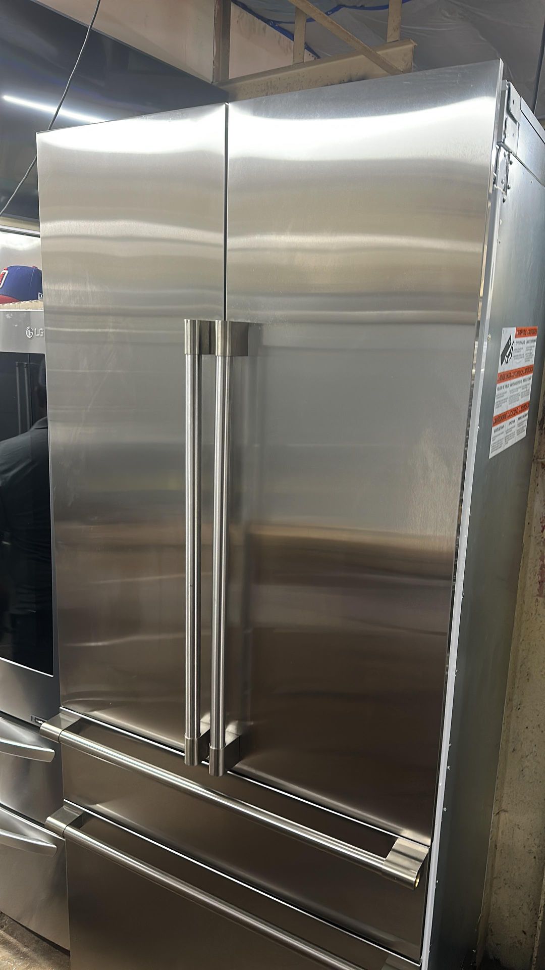 Monogram 36 Inch Wide 20.1 Cu. Ft. Integrated French-Door Refrigerator Factory Installed Ice Maker Model: ZIP364NBVII