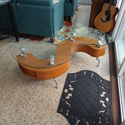 S Shaped Glass Coffee Table