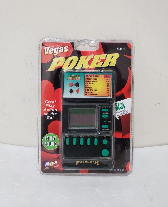 Vintage MGA Entertainment Vegas Poker Handheld Electronic Game Casino-Themed